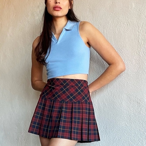 ARITZIA Sunday Best Knox Cropped Tank In Blue - Picture 1 of 5